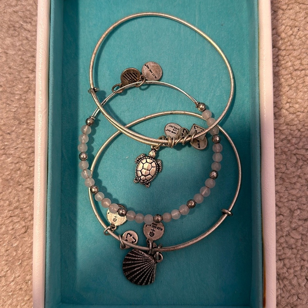 (3) Alex and Ani beach vibe bracelets